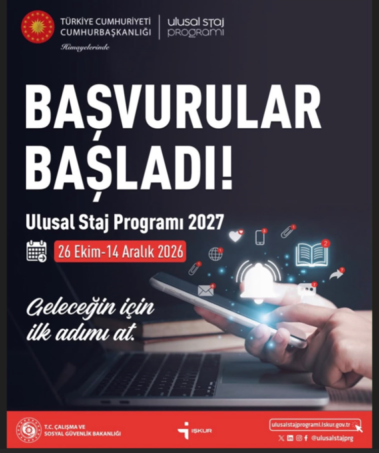 2027 ULUSAL STAJ PROGRAMI BAŞVURULARI BAŞLADI